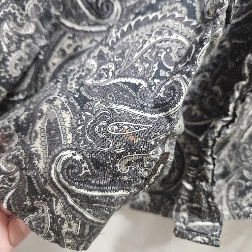 MICHAEL KORS Shirt Mens Paisley Button Up Long Sleeve Woven Cotton!